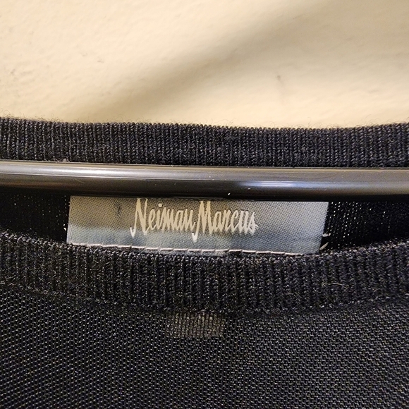 Neiman Marcus Black Semi-formal Short Black Dress with Mesh Detail size … - Picture 6 of 13